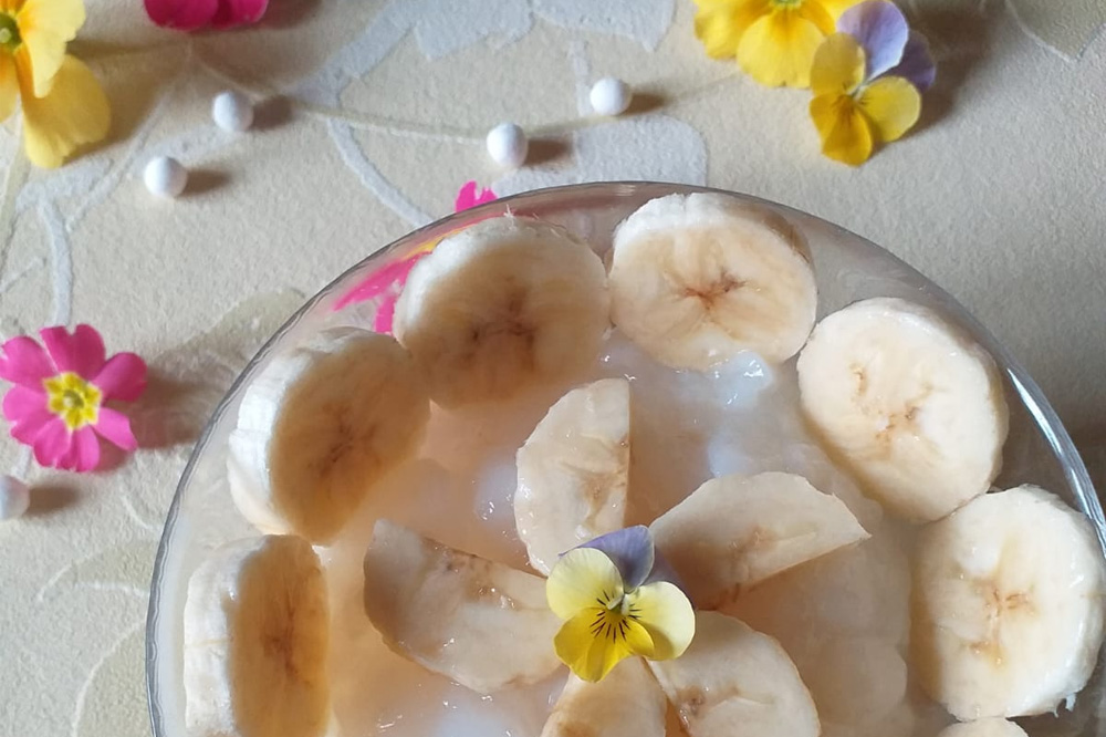 Pudding di maxi perle di tapioca e banana